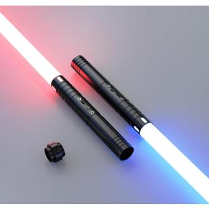 Lightsaber, Light Sabers with RGB 15 Colors, Dueling Lightsaber, 2-in-1 Double Blade Laser Sword Toy for Halloween Xmas Gift, Galaxy War Fighters Cosplay,Great Gift for Boys & Girls