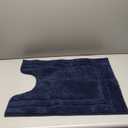 HOMEIDEAS Bathroom Rugs Sets 3 Piece, Super Soft and Absorbent Non Slip Microfiber Toilet Bath Mat with U-Shaped (Navy Blue) (1'4" x 2'8" (16"x24"+20"x32"+U Shape 20"x24"))