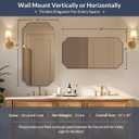 MIRRORART 24x48'' Scalloped Gold Bathroom Mirror, Full-Length Wall Mirror