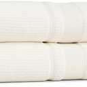 Preston Lane Douro Bath Towel Set 2 Pack Luxury Cotton Towels, Ultra Soft & Absorbent, Quick-Dry Spa-Quality Bathroom Towels, Made in Portugal, Alabaster