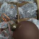 Soulchen 24 Pcs 2.36 Inch Neutral Frosted Glass Christmas Ball Ornaments Decor Hand Blown with Velvet Ribbon for Xmas Tree Vintage Rustic Farmhouse Decoration Light Khaki, Dark Brown, Gray Brown