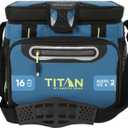 Titan Zipperless HardBody Cooler, Keeps Ice 2 Days
Durable soft cooler with easy access lid, leak proof hard liner with shelf, Backsaver shoulder strap, for lunch and day trips, 16 Can