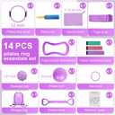 Pilates Ring Set with Resistance Bands– Anti-Slip Magic Circle Pilates Ring for Home Workouts, Full-Body Toning, Strength Training for Women 14PCS