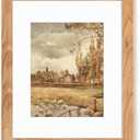 16x20 Picture Frame, Solid Elm Wood Photo Frame with Tempered Glass, 16"x20" Frame matted to 11x14, Rustic Picture Frames, 16 by 20 Poster Frame for Wall Decoration, Natural, 1 Pack (16 x 20 Inch)
