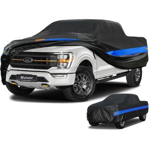 Pickup Truck Cover Waterproof All Weather, Full Exterior Truck Car Covers Snow Sun Protection, Fit Ford F-150 250 350, GMC Sierra 1500 2500 3500, Dodge RAM 1500 ect (up to 250 inch)
