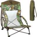 TR Low Camping Chair,Low Lawn Chairs for Concerts Lightweight Heavy Duty,Low Chair with Carry Bag for Outdoor Camping Travel Turkey Hunting (Camo2)