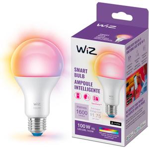 WiZ Connected 100W A21 LED Smart Light Bulbs - Connects to Your Wi-Fi - E26 Smart Bulb - Control with Voice or App + Activate with Motion - Matter Compatible - 1 Pack