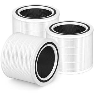 PETOX Core 200S Replacement Filter Compatible with LEVOIT Core 200S and Core 200S-P Smart WiFi Air Purifier, 3-in-1 High-Efficiency Activated Carbon Filter, Core 200S-RF, White, 3 Pack