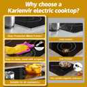 30 Inch Electric Cooktop Karienvir, 7100W Electric Stove 4 Burners, 30" Cooktop Built in with Glass Protection Metal Frame, Safety Locks & Timers, 240V Hard Wire (No Plug)