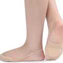Flammi 6 Pairs Women Ball of Foot Cushion Socks Ultra Low Cut Liner Socks with Sling No Show Padded Half Socks for Heels (8.5-10, 6 Pairs- Beige-ice Silk)