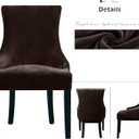 Lellen Velvet Stretch Wingback Chair Cover Slipcover - Reusable Protector Cover for Dining Room Banquet Home Decor etc Machine Washable Hand Washable (Set of 1, Brown)