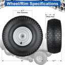 15x6.00-6 Lawn Mower Tires, 4 Ply Tubeless Lawn Mower Tires 15x6x6, Front Lawn Tractor Tires, 3 Offset Hub Long with 3/4 Bushings Garden Tire for Riding Lawn Mower by Cubesprings -1Pack