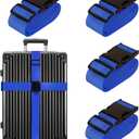 Luggage Straps for Suitcases TSA Approved Travel Belt 4 Pack by Chelmon (Blue)