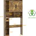 Vabches Over The Toilet Storage Cabinet, Farmhouse Storage Cabinet Over Toilet with 2 Barn Doors & Toilet Paper Holder StandHome Space-Saving Toilet Rack, for Bathroom, Restroom, Laundry.