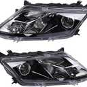 Left & Right Side Headlights Compatible with Ford Fusion 2010 2011 2012 W/High & Low beam bulbs,W/O Turn Light Bulb FO2502273,FO2503273 (Black)
