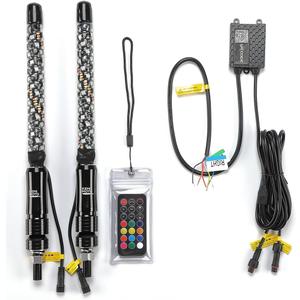 KEMIMOTO 2pc 1ft Whip Lights for Side by Side, APP Control LED Whip Lights for UTV ATV Buggy Boat Offroad Compatible with Polaris RZR Can-Am Maverick X3 Sportsman