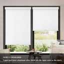 AOSKY Blackout Roller Shades Cordless Blinds for Windows, Free-Stop Shades with Valance, Thermal Insulated Fabric, UV Protection, Natural Woven Blinds for Home and Office (31.5" W x 72" H, White)