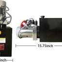 ParnicoTech Hydraulic Pump 6 Quart Single Acting Hydraulic Power Unit 12V DC, 3200 PSI Max Relief Pressure, Power Unit Metal Reservoir for Dump Trailer Car Lifting, SAE # 6 Port, Steel