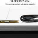 GSOIAX Men's Slim RFID Blocking Leather Wallet with Money Clip Minimalist Carbon Fiber Bifold Credit Card Holder 11 Card Slots Gift Box Included(Carbon Yellow)