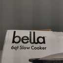bella 6.0 Qt Manual Slow Cooker, Ceramic Nonstick Coating, 3 Temperature Settings, Dishwasher Safe Stoneware Pot and Tempered Glass Lid, Cool Touch Handles & Tangle Free Cord Wrap, Surf