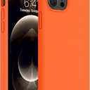 Miracase Compatible with iPhone 12 Pro Max Case, [Soft Anti-Scratch Microfiber Lining], Liquid Silicone Case Gel Rubber Shockproof Drop Protection Phone Case for 12 Pro Max, Orange