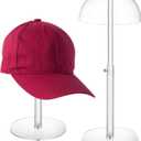 JUESHA Clear Acrylic Hat Display Stand Height Adjustable, Countertop Hat Holder for Baseball Caps Cowboy, Wig Head Counter Stand for Closet (PATENT PENDING)