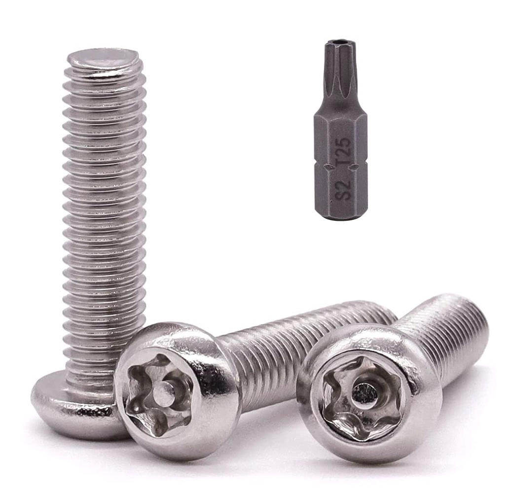 EASTLO M4-0.7 x 16mm Torx Button Head Machine Screws with 50mm T20 Bit, 304 Stainless Steel 18-8 Star Drive Bolts, Anti-Corrosive & Anti-Strip, 100 pcs