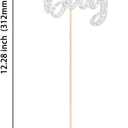 3 x Gyufise 12Pcs Happy Father's Day Centerpiece Sticks Assembled Glitter Love Heart Love Dad Best Dad Table Centerpiece Sticks for Father's Day Theme Men Birthday Party Supplies Silver