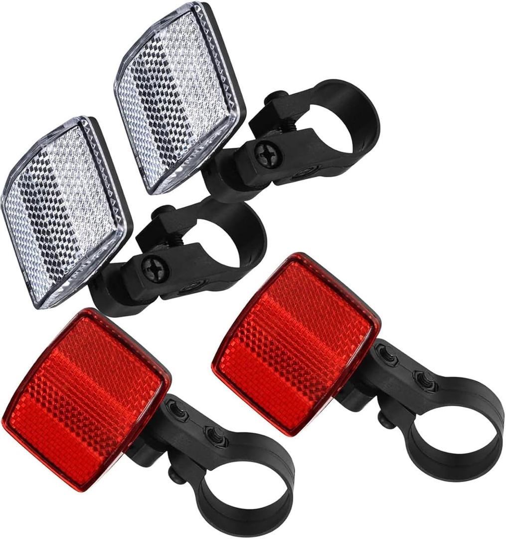 Bike Front and Rear Reflectors Kit,Bike Cycling Safety Warning Reflectors for Handlebar and Seatpost