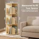 3-Tier Wooden Rotating Bookshelf for Kids, 360° Spinning Bookcase