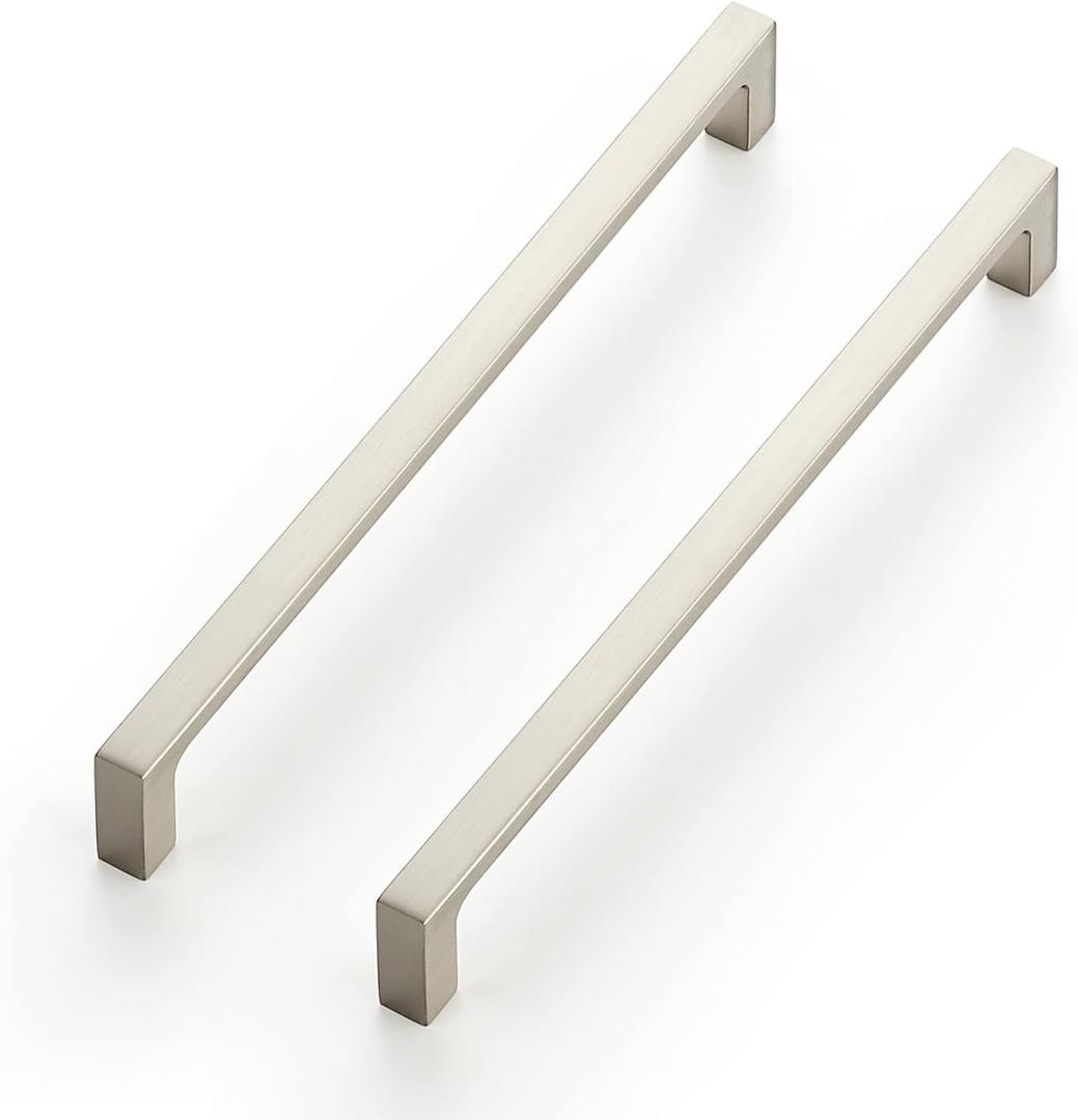 Ravinte 5 Pack Solid 7-1/2 Inch Square Cabinet Handles - Brushed Nickel Drawer Pulls - Kitchen Hardware