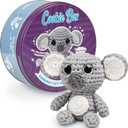 Cookie Box Original Crochet Kit for Beginners Gift Set to Make Koala Coal Amigurumi Plushie Easy DIY Crochet & Knitting Starter Kit with Video and PDF Tutorials