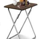 Aboxoo Tv Trays, Folding Tray Table, Dinner Tray Table with No Assembly Required & Sturdy, Foldable Snack Eating Trays Table for Living Room, 15 x 18.9 x 26 in(Walnut)