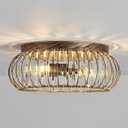 YYJLX Modern Crystal Ceiling Light Oil Rubbed Bronze Flush Mount Ceiling Light Fixture 3 Light Ceiling Chandelier for Hallway Bedroom Bathroom Foyer Living Room Dining Room Kitchen.