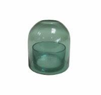 HD 3.9IN GLASS CANDLE CLOCHE GREEN