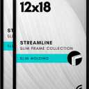 2 x Americanflat 12x18 Poster Frame with Polished Plexiglass - Set of 2 - Streamline Collection - Thin Border Photo Frame for Wall Display - Hanging Hardware Included - Black