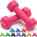 Fitvids Neoprene Dumbbell Hand Weights, Anti-Slip, Anti-roll, Hex Shape Colorful, 8-Pound, - 1pc Only
