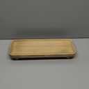 Oval Wooden Decorative Tray, Farmhouse Style, Beaded Serving Tray for Living Room, Coffee Table (White Wash)