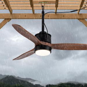 42 Gazebo Fans Outdoor Hanging for Pergola Patios Waterproof with Remote Control, DC Motor w 6-Speeds, Walnut
