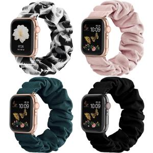 Recoppa Compatible for Apple Watch Band Scrunchie 38mm 40mm 41mm 42mm 44mm 45mm 46mm Cute Printed Elastic Solo Loop Bands Women Bracelet Strap for iWatch Series 11 10 9 8 7 6 5 4 3 2 1 SE, 4 Packs (Black/Pink/Black White/Deep Green) Recoppa Compatible for Apple Watch Band Scrunchie 38mm 40mm 41mm 42mm 44mm 45mm 46mm Cute Printed Elastic Solo Loop Bands Women Bracelet Strap for iWatch Series 11 10 9 8 7 6 5 4 3 2 1 SE, 4 Packs (Black/Pink/Black White/Deep Green)