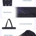 Wandering Nature Expandable Tote Bag for Women with Shoe Bag, Fits 40oz Tumbler for Carry-On Travel Work Gym (Black)