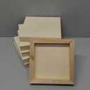 Bright Creations 6 Pack Unfinished Wood Canvas Boards - 6x6 Square Wooden Panels for Crafts and Painting - Wooden Box (Square 6x6in)