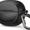 SURITCH Case Cover for Bose Ultra Open Earbuds(2024), Shockproof Protective Cover for Bose Ultra Open Wireless Ear Earbuds Charging Case Accessories with Carabiner, Black