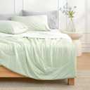 Cozy Bliss Cooling Comforter King Size, Cooling Blankets for Hot Sleepers and Night Sweats, Light Mint Green Cream Summer Comforter for King Size Bed, Breathable Soft Lightweight Silk Smooth