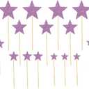 35 PCS Little Star Cupcake Toppers Glitter Twinkle Star Cupcake Picks Stars Party Decorations for Wedding Engagement Baby Shower Birthday Party Cake Decorations Supplies Mixed Size Light Purple