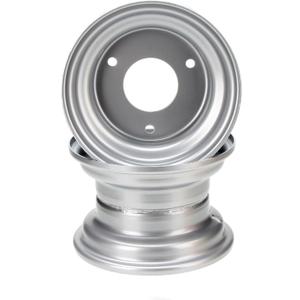 6" ATV Wheel, 6 inch GoKart Rim with 3 lugs Fits for 110-125cc ATV, Go-Kart, 3 Bolts Go Kart Wheel Rim for Quad 145/70-6 Tires Set of 2 (Silver)