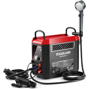 GASLAND Goshower G3 Pro 1lb Propane Portbale Water Heater with Pump | 4000mAh Rechargeable Battery | MAX 100mins Shower Time | Outdoor Propane Camping Shower Heater | Overheating Protection