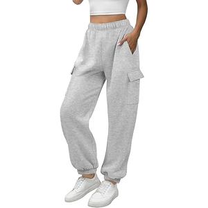 ATHMILE Womens Cargo Sweatpants Oversized Fleece Joggers Fall Fashion Outfits Y2k Clothes 2024 with Pockets, Size S