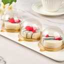 TOFLEN 100Pcs Mini Cake Containers with Clear Dome Lids for Mini Desserts Cupcake, Cheesecake, Cocoa Bomb, Strawberry, Mooncake