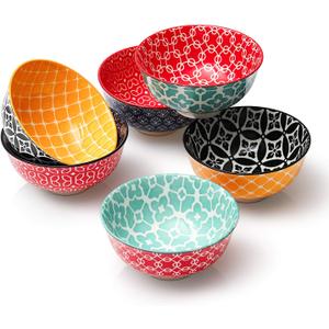 DOWAN 10 oz Small Bowls Set of 6 - Ceramic Ice Cream Bowls, Small Dessert Bowls for Cereal, Snacks, Dipping Bowl for Kirchen, Decorative Bowls, Dishware and Microwave Safe, Portion Control Bowl